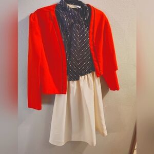 Vintage RA Landau Red and White Women's Dress Suit Size 12